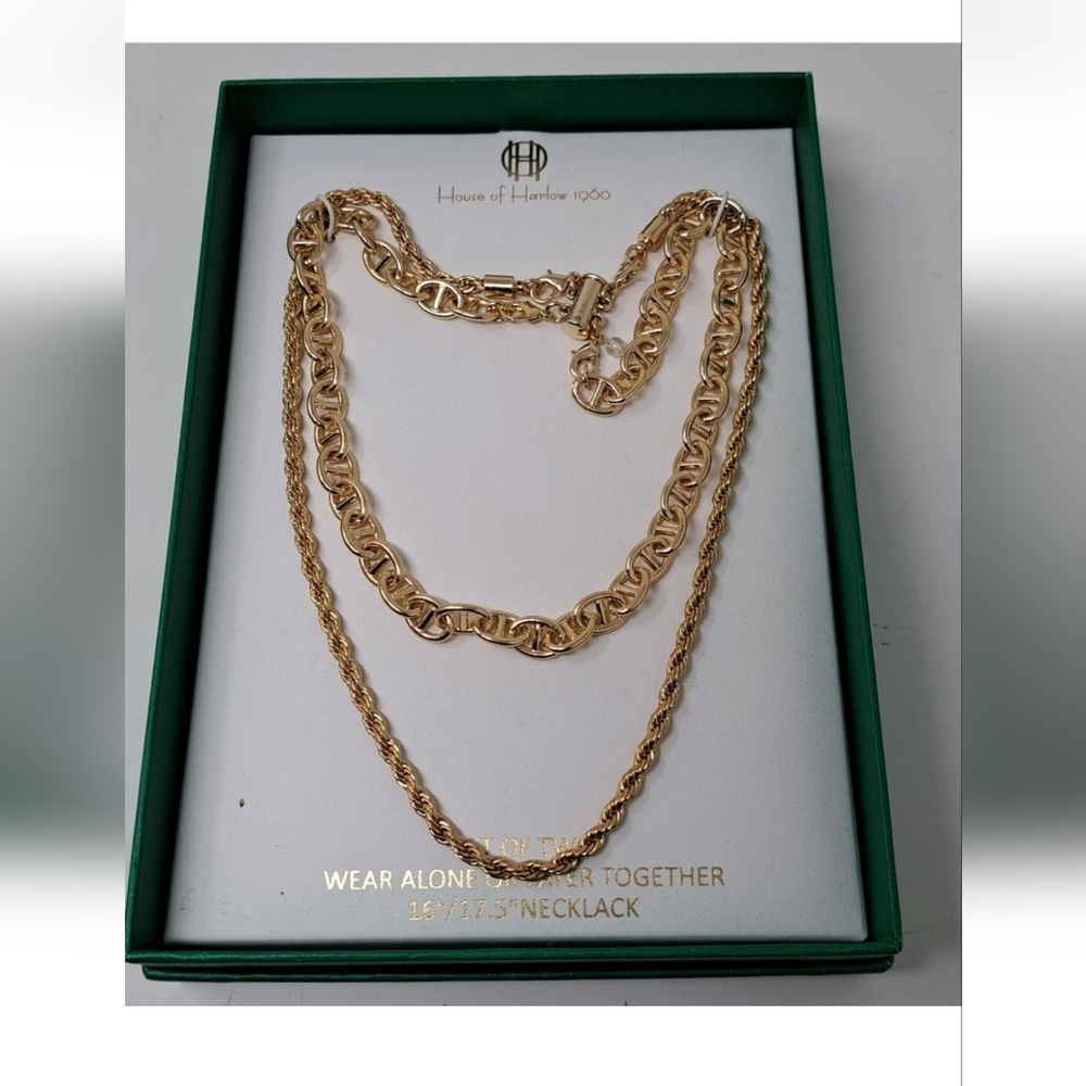 House of Harlow set of Two Wear Alone or Layer Necklaces